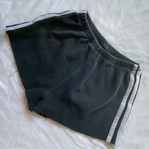 BRANDY MELVILLE JOHN GALT WAFFLE KNIT DOUBLE STRIPE CUTOFF SHORTS